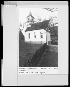 Südostansicht / Kapelle St. Michael in 88356 Ostrach-Wangen (ca. 1974 - LAD Baden-Württemberg, Außenstelle Tübingen, Quelle: bildindex.de)