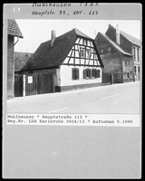 Südwestansicht / Wohnhaus (abgegangen) in 69242 Mühlhausen (1986 - LAD Baden-Württemberg, Außenstelle Karlsruhe, Quelle: bildindex.de)