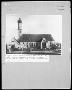 Südansicht / Kath. Kapelle St. Leonhard in 88471 Laupheim (um 1900 - LAD Baden-Württemberg, Stuttgart, Quelle: bildindex.de)