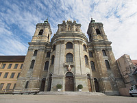 Ansicht von Westen nach Abschluss der Arbeiten an Nordturm und Mittelbau / Basilika St. Martin und Oswald in 88250 Weingarten (02.10.2015 - Foto: Schädel, Stefan; strebewerk. Riegler Läpple Partnerschaft Ingenieure, Stuttgart)