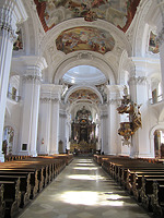 Innenansicht der Basilika / Basilika St. Martin und Oswald in 88250 Weingarten (23.03.2011 - Foto: Läpple, Till; strebewerk. Riegler Läpple Partnerschaft Ingenieure, Stuttgart)